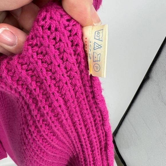 Vintage Together! Chunky Long Knit Sweater Cowl Neck Button Women 40 Medium - Picture 6 of 15